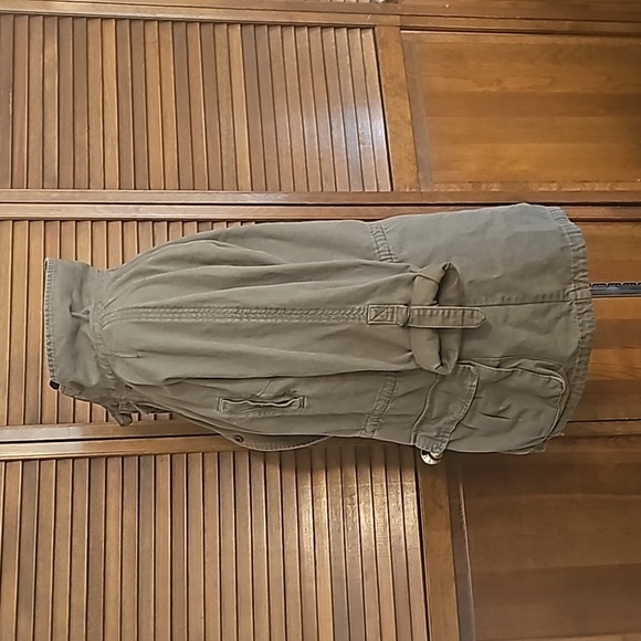 matty m army style cargo jacket long pockets zipper front cargo army style green - Picture 13 of 15